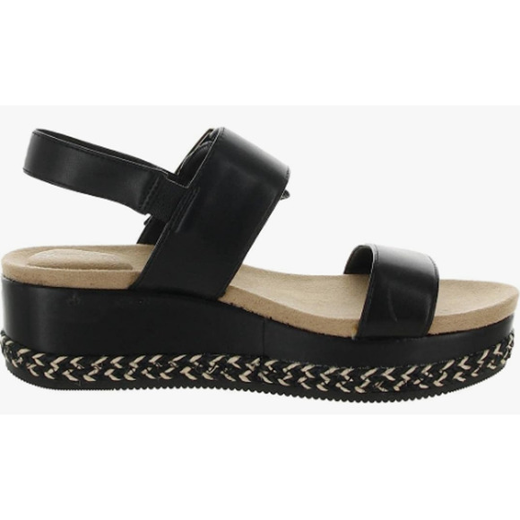 NIB Giani Bernini Jerammie Wedge Sandals Black Size 8.5 - Picture 3 of 5